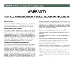 hawa flooring warranty